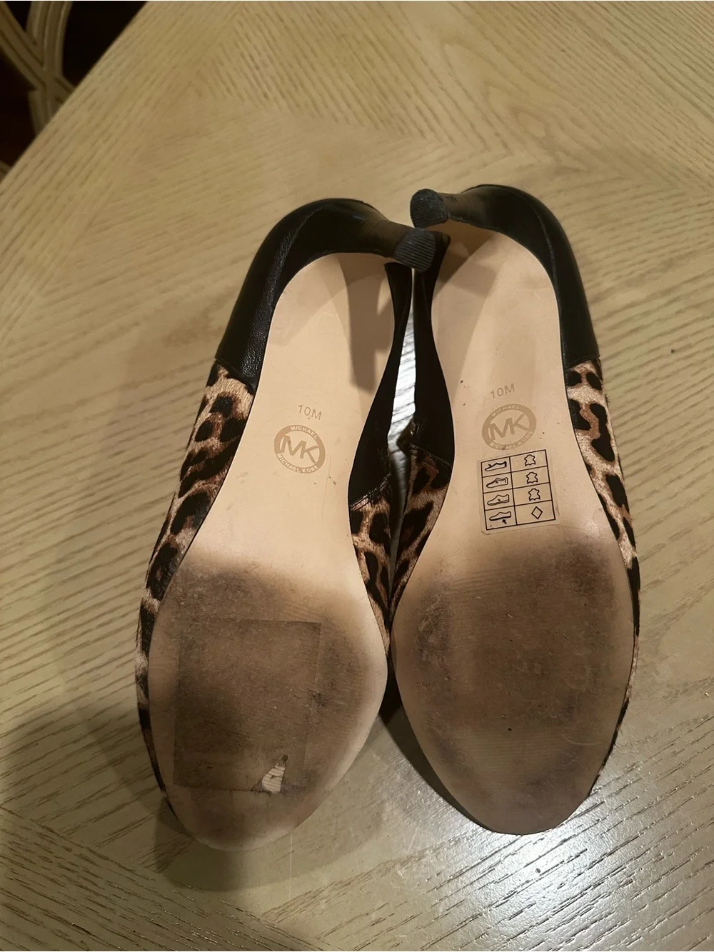 MICHAEL Michael Kors Leopard Print Calf Hair Stiletto Booties Size 10M